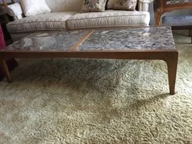 John Van Koert Profile by Drexel coffee table with terrazo insets