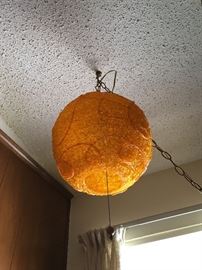 Lucite swag lamp in tangerine