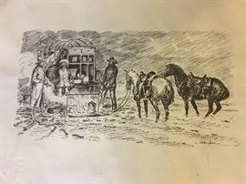 Harold Dow Bugbee (August 15, 1900 – March 27, 1963) was an American Western artist, illustrator, painter, and curator of the Panhandle-Plains Historical Museum in Canyon, Texas. Bugbee sought with considerable success to become the dominant artist of the Texas South Plains, as his role model, Charles M. Russell of Montana, accordingly sketched life of the northern Great Plains.