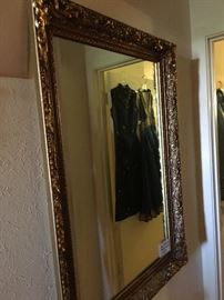 A large and heavy gesso gilt fram mirror in excellent condition