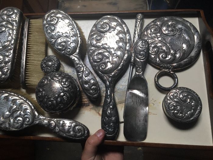 Early Sterling Silver Bouduoire Set, early 19th Century French!