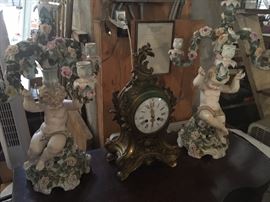 rare set of Meissen figural candelabra from the 19th century