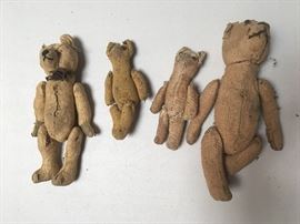 rare group of miniature mohair teddy bears, possible steiff.  These are very early bears!!