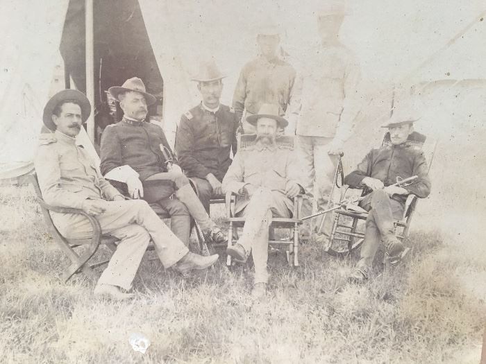 Photo of Colonel H.J.Slocum with other officers during his time in Cuba.
