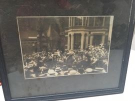 Authentic photo of President Teddy Roosevelt waving to crowd in NY.