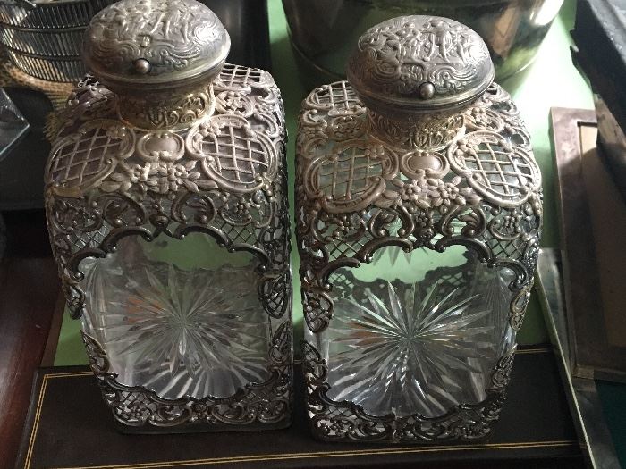 Amazing Sterling silver flasks, 19th Century ornate!! What a pair!!
Loads of Sterling silver in this sale!!