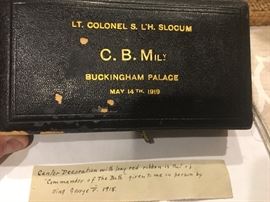 Extremely rare and virtually never seen British Order of The Bath awarded personally to Lt. Colonel Stephen L' Hommedieu Slocum by the King of England for his service during Witld War 1.