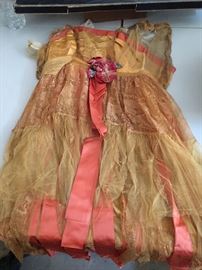 Beautiful Vintage French gown, remarkable colors!!! Label intact
