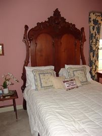 Carved Victorian bed