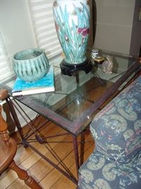 Glass top side table\