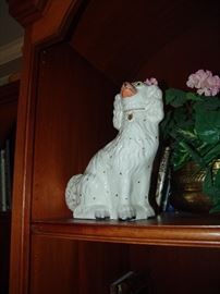 Pair porcelain Staffordshire dogs