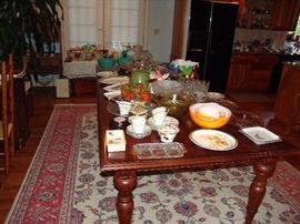 Modern dining room table which is banquet size with 3 leaves