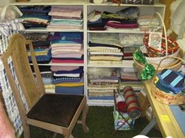 SEWING ROOM FULL OF SEWING NOTIONS AND FABRIC