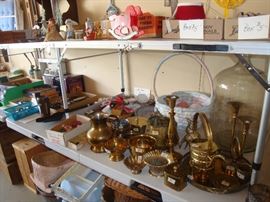 brass, christmas ornaments, jewelry beads by the box, 5 gallon water jug