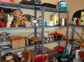 graniteware, halloween/fall decor, vintage small kitchen appliances, canning jars and supplies, picnic coolers (antique wicker and new)