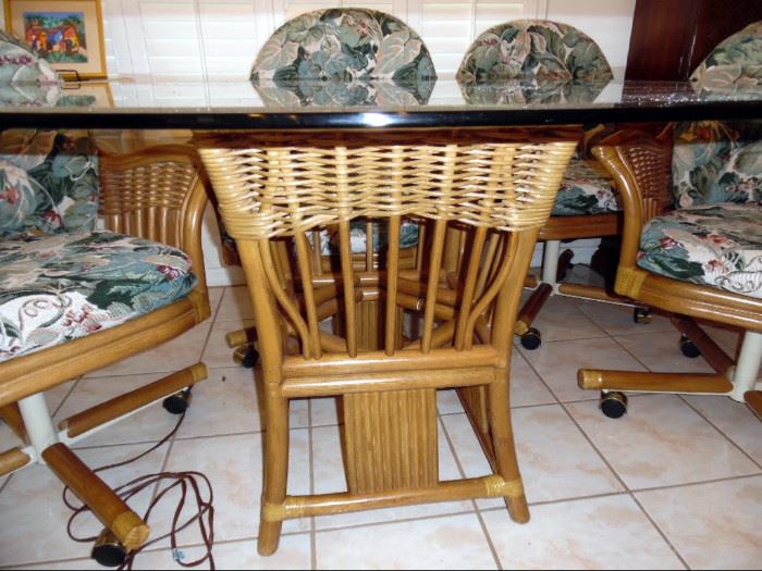 Base of the rattan table