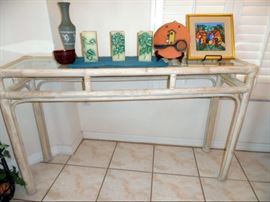 White Wash narrow Sofa table