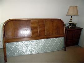 La Jolla Oak Contemporary King Headboard and small nightstand/chest