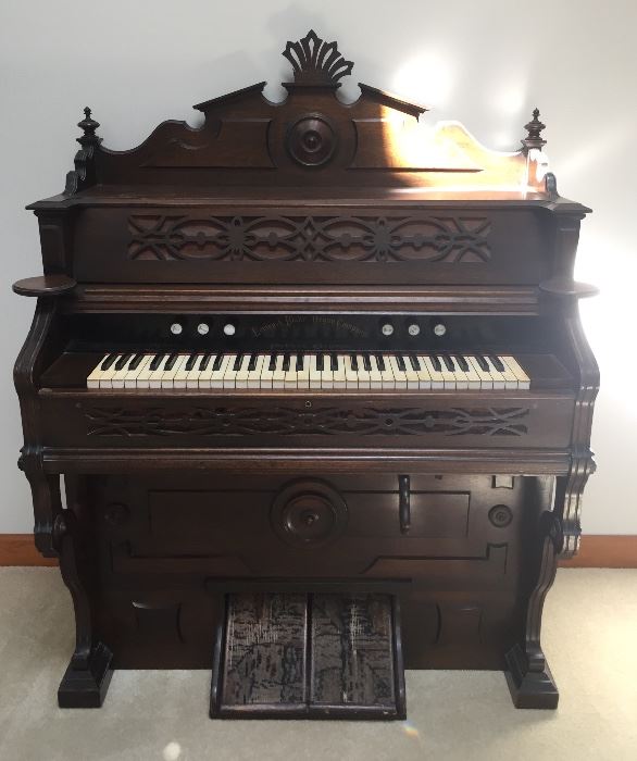 *** PREsale NOW *** Circa 1800's Antique Solid Walnut Pump Pedal Organ by Loring & Blake, Palace Organ, Incribed: "Palace Organ, "Loring & Blake Organ Company," Working Condition, Looks Great TOO! 