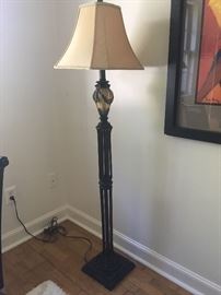 Bonze metal and glass Floor Lamp, $95