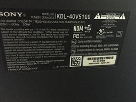 Sony 40" TV $275