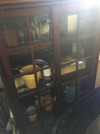 Craftsman style sliding door cabinet, $75