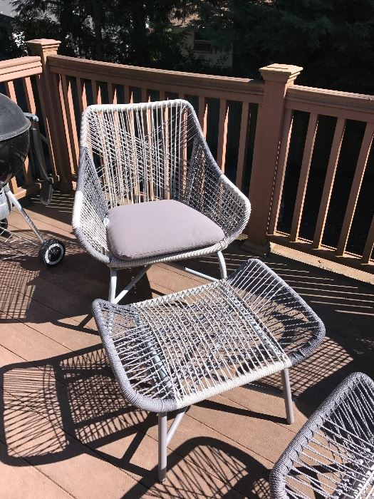Patio furniture with woven design