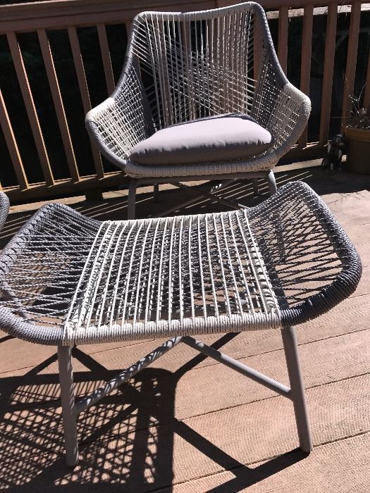 Patio furniture with woven design