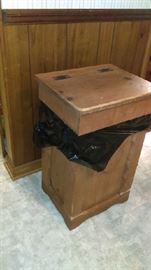 wooden trash can $40