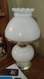 milk glass lamp $40