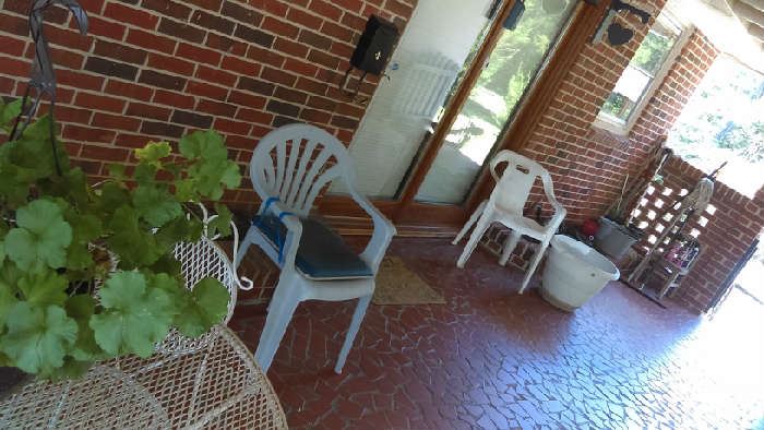 pair of plastic chairs $10 for both