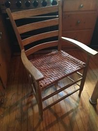 6 Hand Crafted Pine Chairs with Re-Caned Seats (2 Arm & 4 Side)