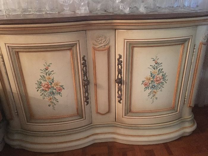Antique Marie Antoinette Style French Painted Buffet / Console