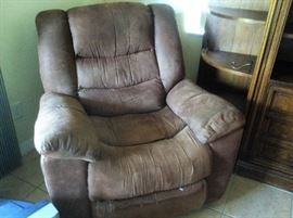 Brown microfiber recliner