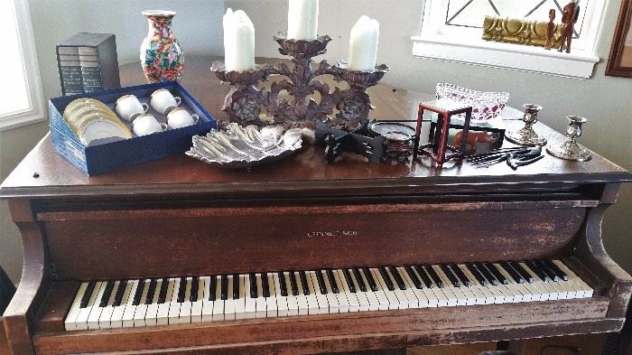 Grinnell Bros. baby grand piano - charming but needs love.  comes with bench