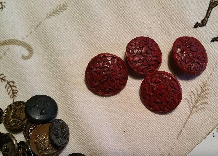 cinnabar buttons, 3/4" set of 4
