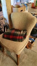 side chair and wool blanket