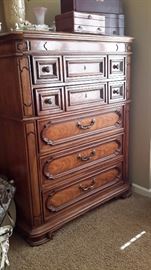 Kingsize - mattress & box springs with matching Thom asville headboard, two end tables, chest of drawers, dressser and mirror