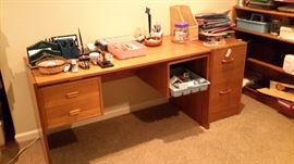 Desk and file cabinet