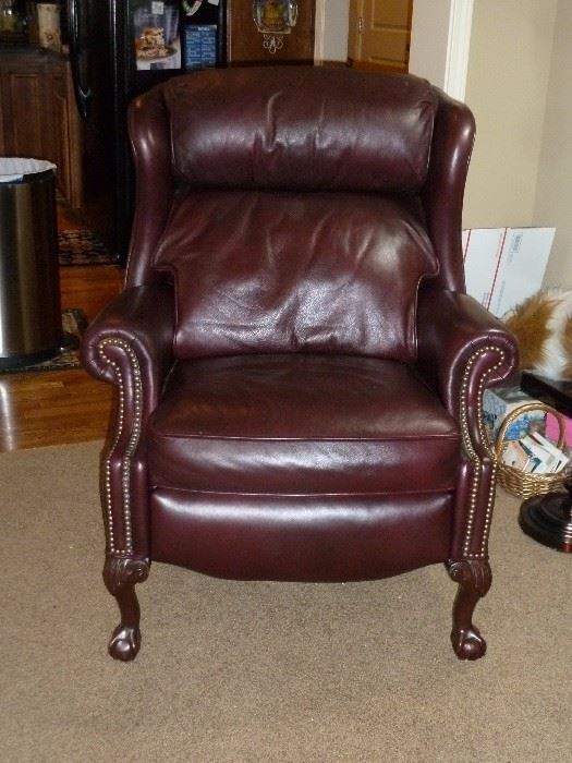 Bradington-Young leather wing back reclining chair