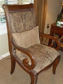 Paisley neutral armed chair