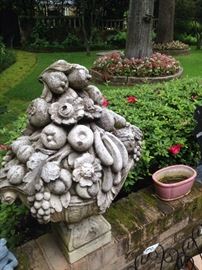 Detailed vegetable/fruit concrete yard art