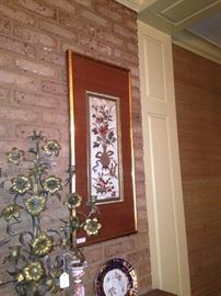 One of two framed Asian art selections