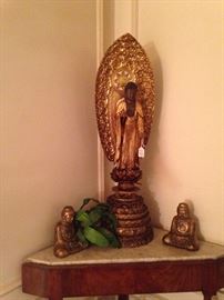  Buddha with gilt wood statue (center)