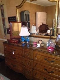 Triple dresser; large mirror