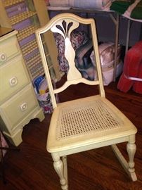 Small yellow antique rocker