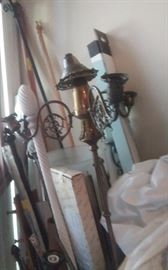 Curtain rods,  drapery rods with very ornate finials 