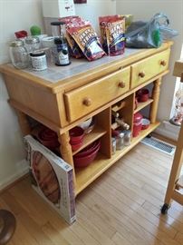 2 matching rolling buffets/sideboards