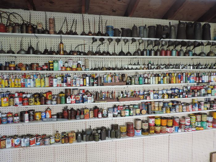 INCREDIBLE LIFETIME COLLECTION OF OIL CANS AND OIL RELATED CONTAINERS ...