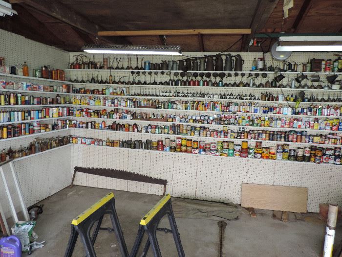 overview of this AMAZING OIL CAN COLLECTION